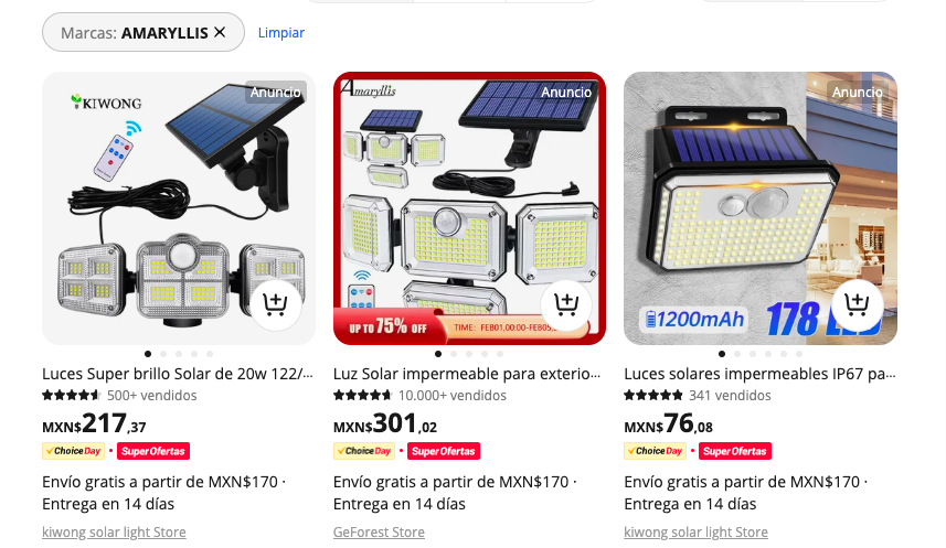 comprar lamparas solares aliexpress mexico en descuento