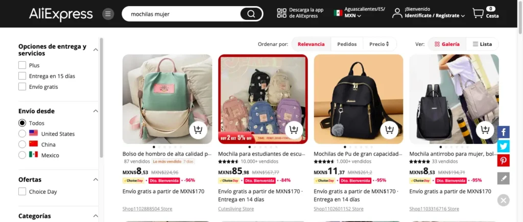 Las mejores mochilas para comprar en aliexpress para mujer 