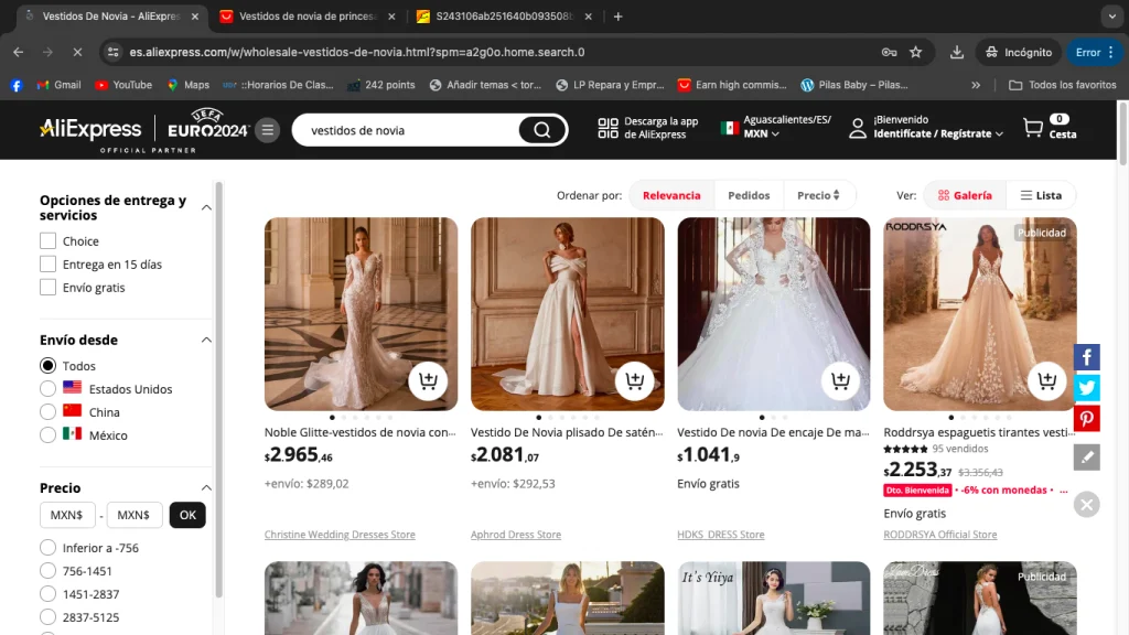 Vestidos de novia Aliexpress