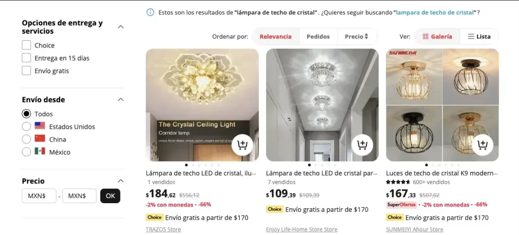 Comprar lamparas  cristal