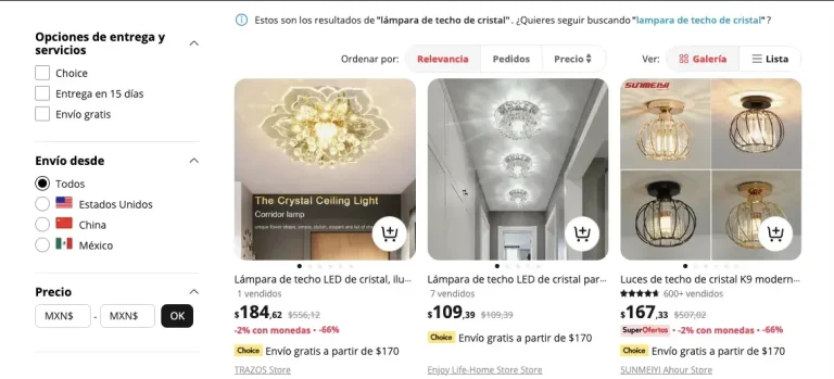 Comprar lamparas de techo de cristal