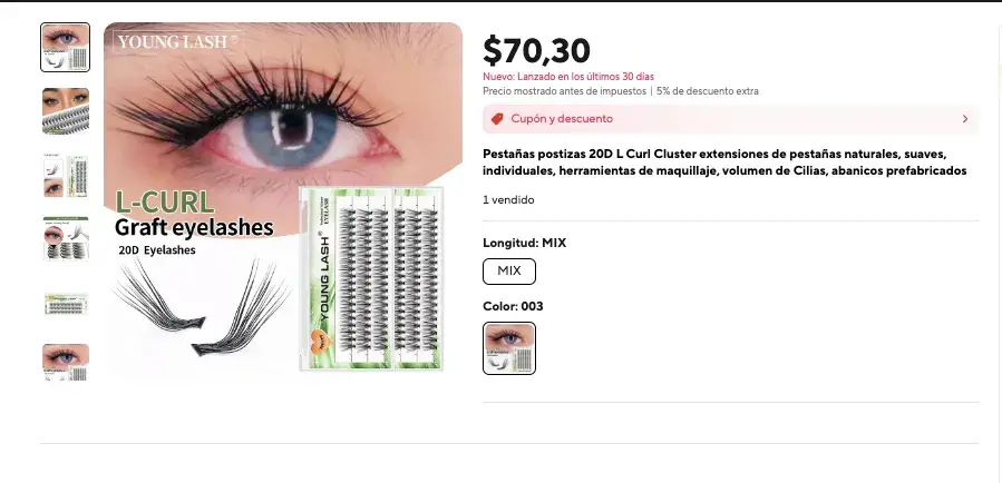 Comprar pestañas de racimo en aliexpress