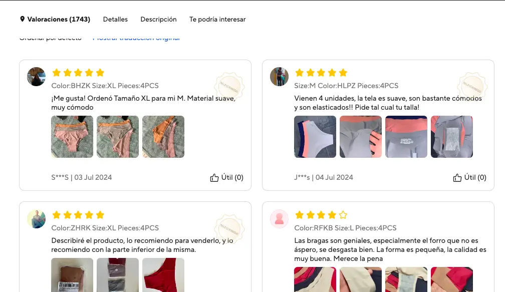 Opiniones de tangas en aliexpress