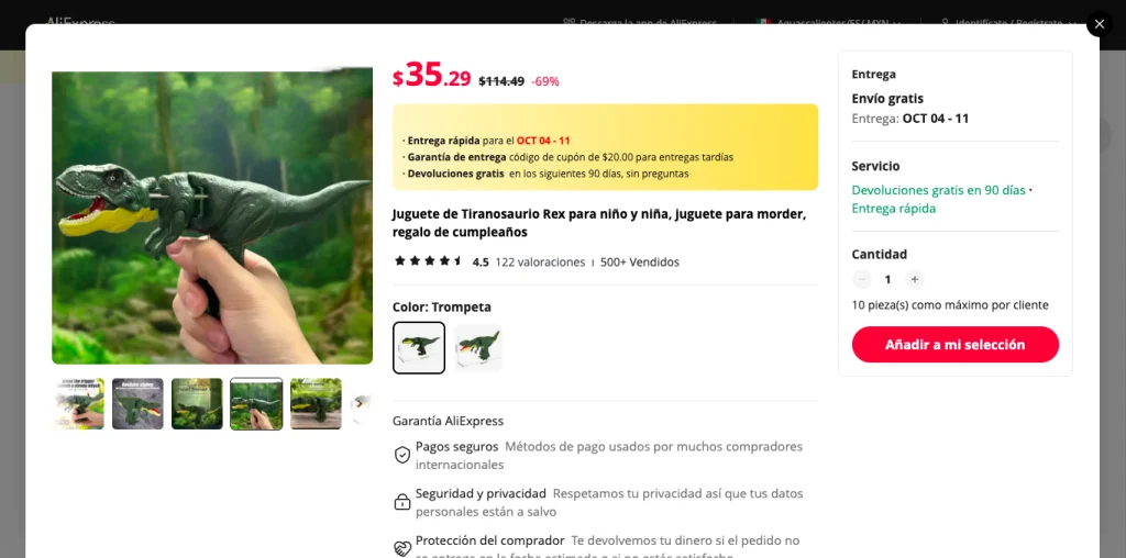 dinosaurio  viral de tiktok