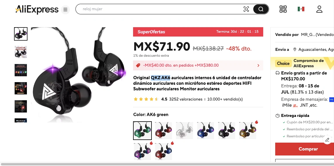 consejos para comprar audifonos bluetooth en Aliexpress mexico