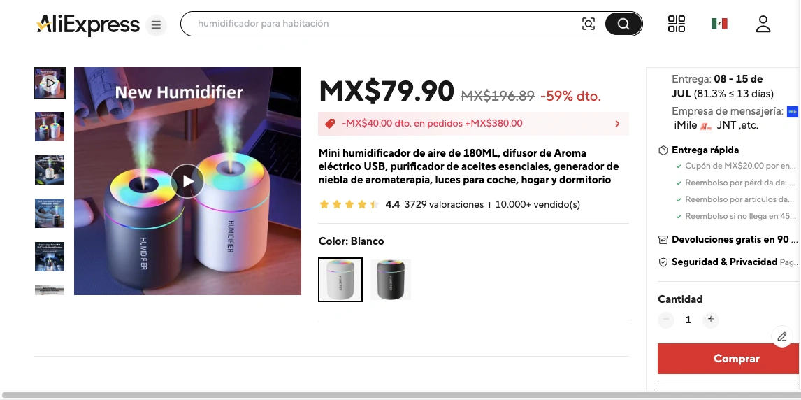Comprar humidificador en México 